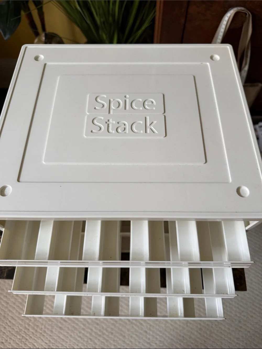 White Stackable Spice Rack Organizer Holds 30 Spice Jars